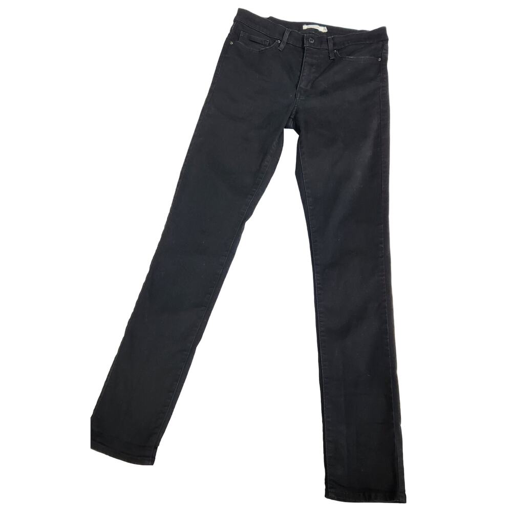 Levis 311 Shaping Skinny Jeans Womens 30 Black Mid Rise Stretch Denim EUC